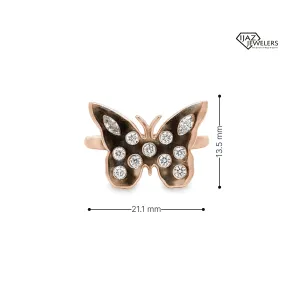 14K Rose Gold 0.38 CTW Diamond Butterfly Ring