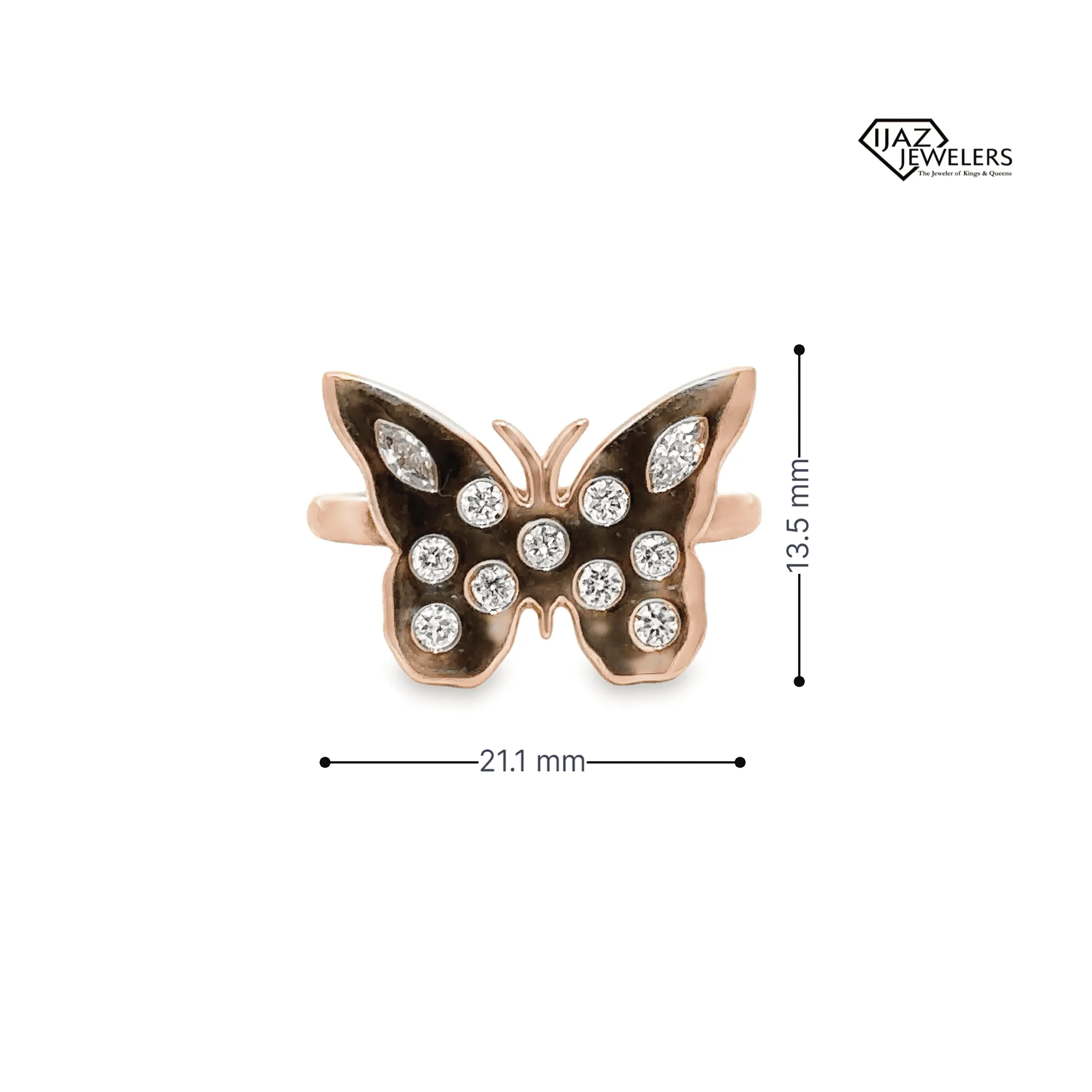 14K Rose Gold 0.38 CTW Diamond Butterfly Ring