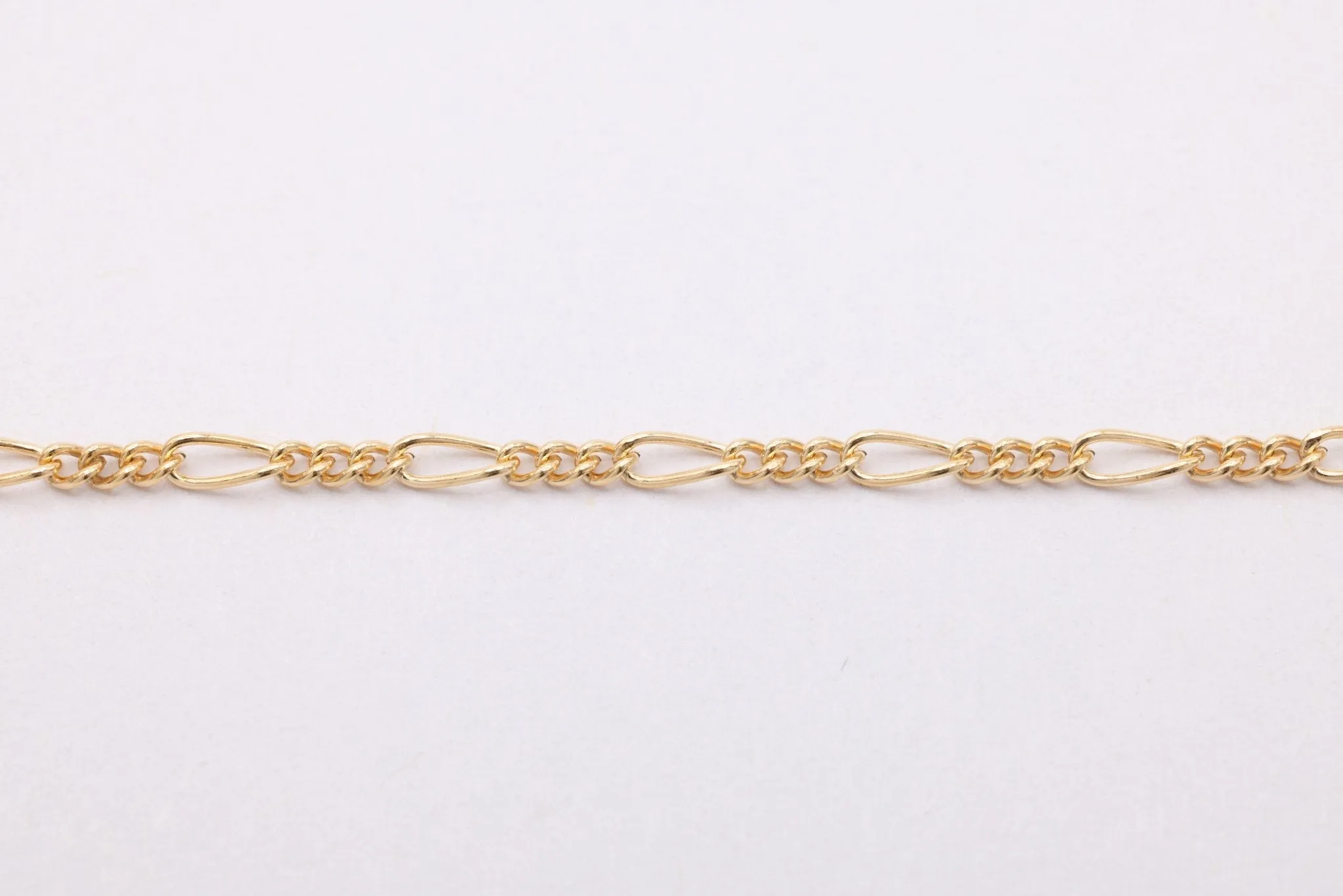 14K Solid Gold 1.5mm Figaro Chain, Uncut by Foot Chain, Bulk Discounts, Jewelry Making Chain
