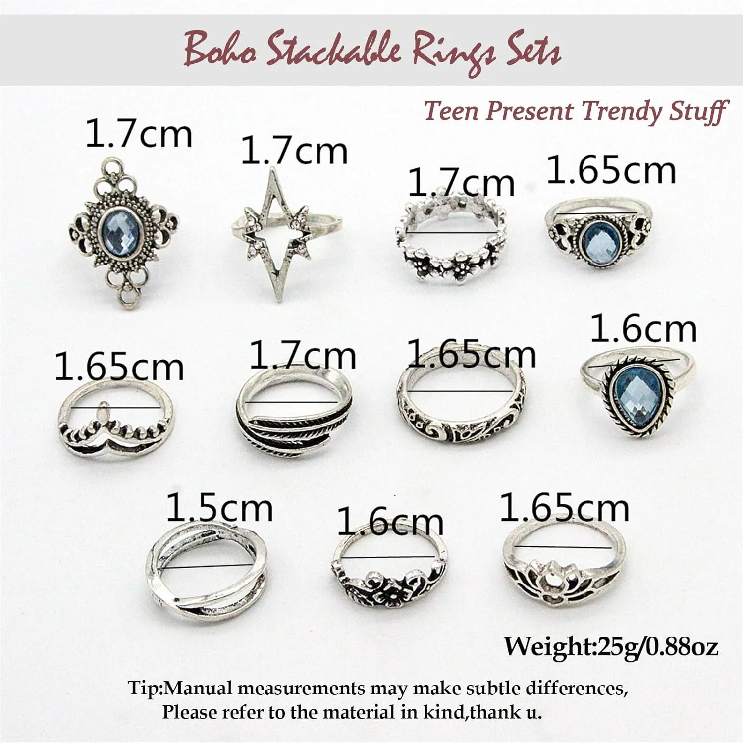 Boho Gold Stackable Rings for Women Trendy Knuckle Joint Finger Knuckle Nail Ring Sets Simple Star Moon Stack Preppy Statement Rings Cute Stuff Jewelry