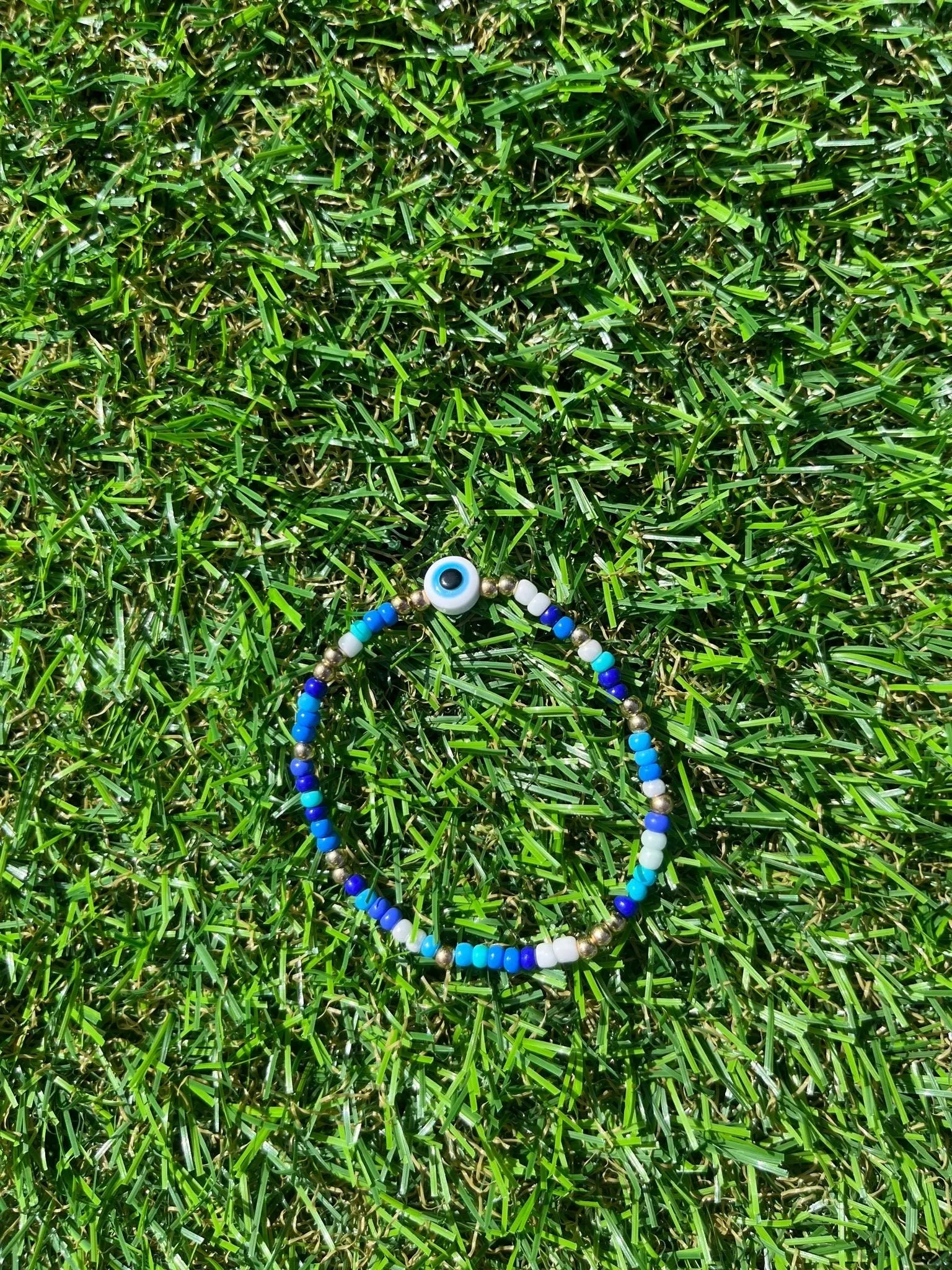 Evil eye seed bead bracelet!