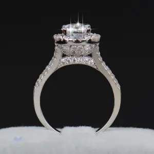 Hot sale Luxury 925 sterling Silver 5A ZC Crystal Wedding Ring