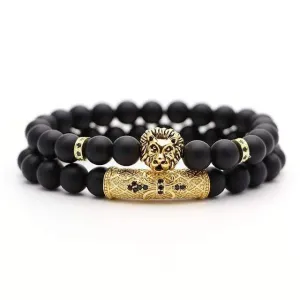 Lion couple bead bracelets