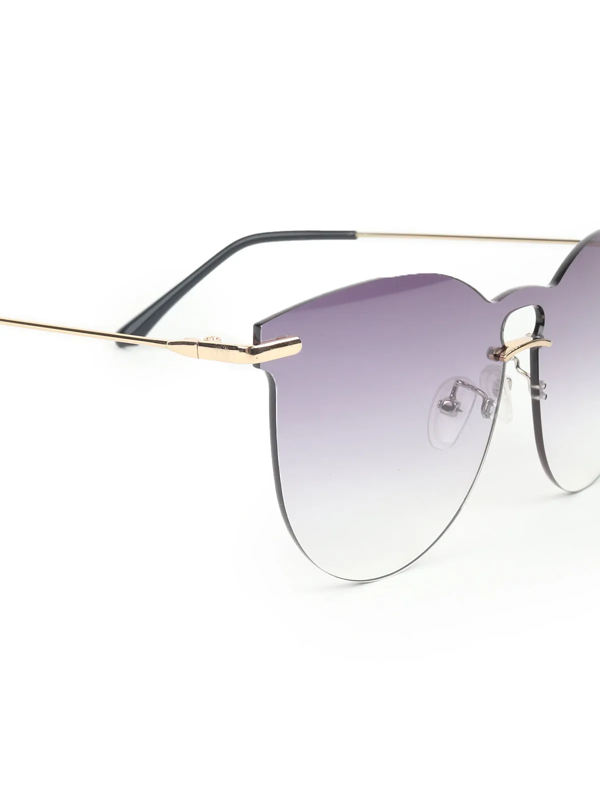 Odette Black Acrylic Round Sunglasses for Women