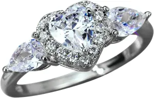 Rings for Kids Party Favors Brilliant Clear Round Heart Cubic Zirconia Rings Gold Rings 925 Sterling Silver Rings Jewelry Gift Non Tarnish Trendy Dainty Gold Rings