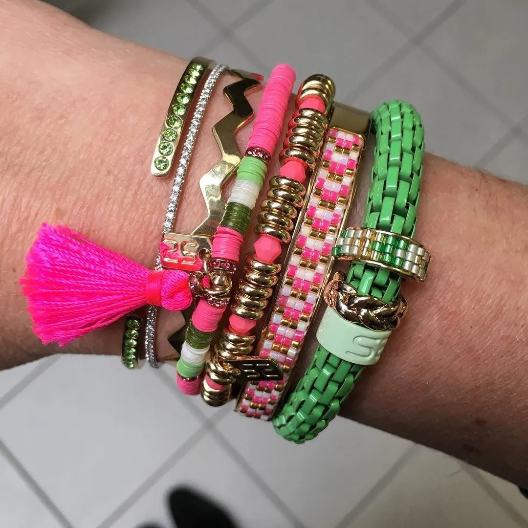 Silis - TheEsclave Bangle Strass Gold / Green