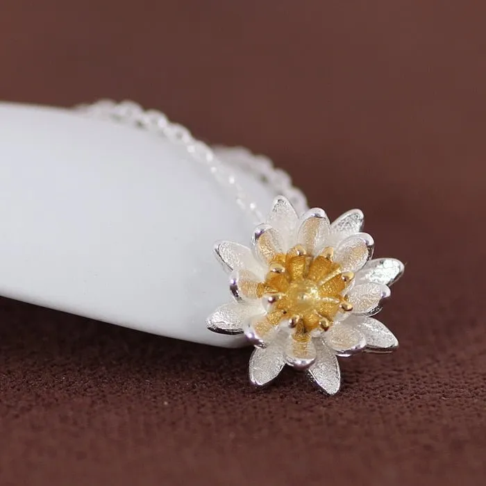 Sterling Silver Lotus Pendant Necklace: A Delicate Symbol of Enlightenment